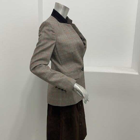 Stella McCartney Plaid Wool Stand Collar Blazer Size EU 40 - Picture 4 of 14